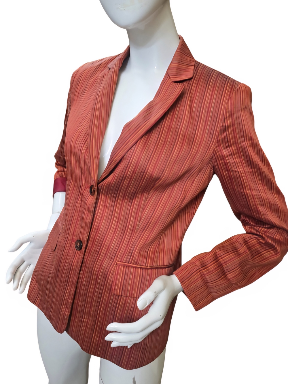 Gianni Petite Striped Two-Button Blazer Sz 6